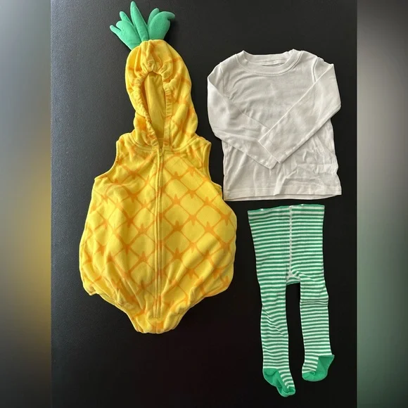 Carter's UNISEX Pineapple Costume Size 24 Months 3 Pieces - Picture 3 of 4